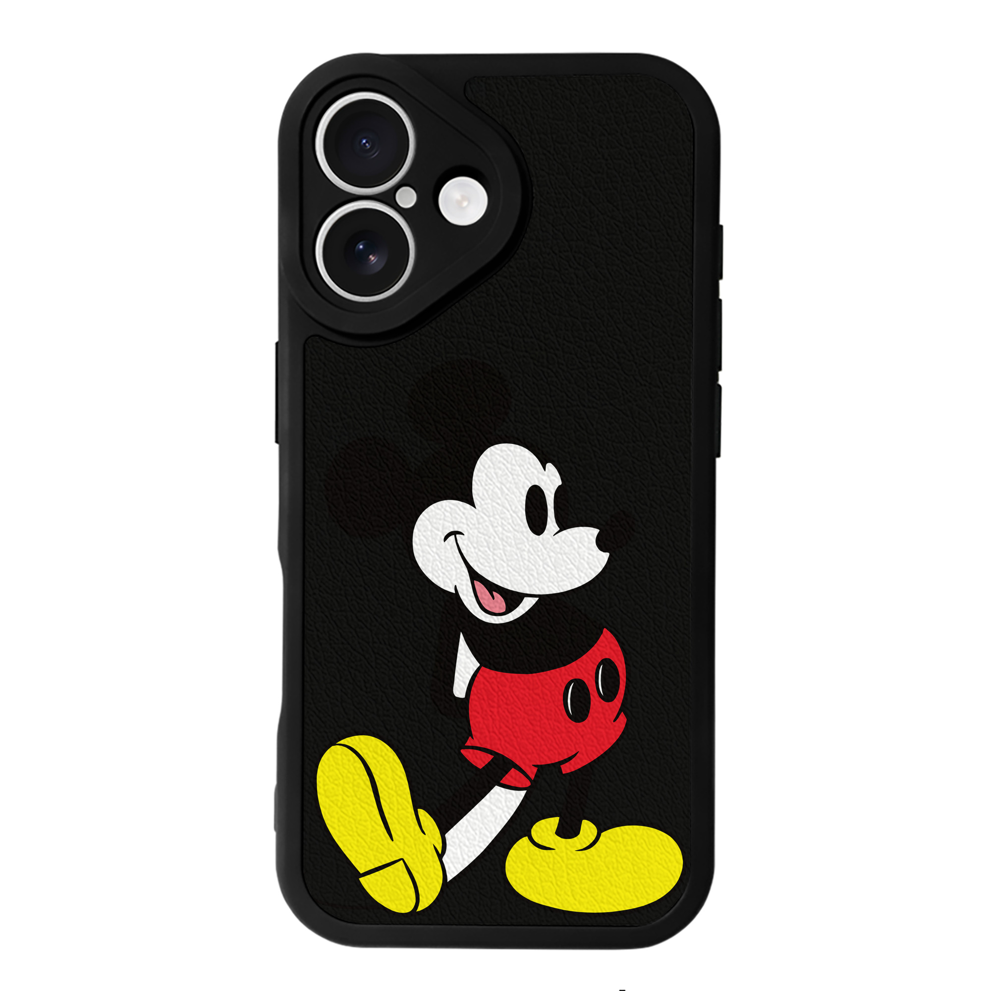 （画像用） ミッキーマウス Mickey Mouse 【iPhone 16シリーズ対応】シリコンスマホケース（レザー調） 材質：シリコン
